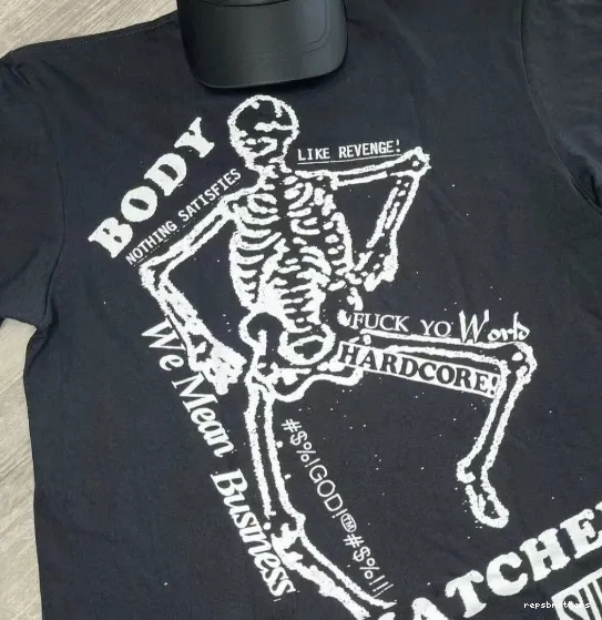 SNATCHERS and Back S Skull Print Black XL M SS23 L TEE White BODY 0721